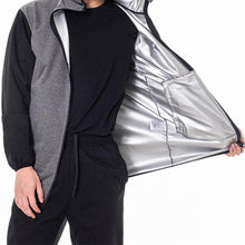 Load image into Gallery viewer, NORMANDIS MEN SAUNA SUIT FULL ZIP HOODIE JACKET GRAY