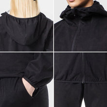 Load image into Gallery viewer, NORMANDIS WOMEN FULL ZIP HOODIE SAUNA JACKET BLACK