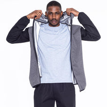 Load image into Gallery viewer, NORMANDIS MEN SAUNA SUIT FULL ZIP HOODIE JACKET GRAY
